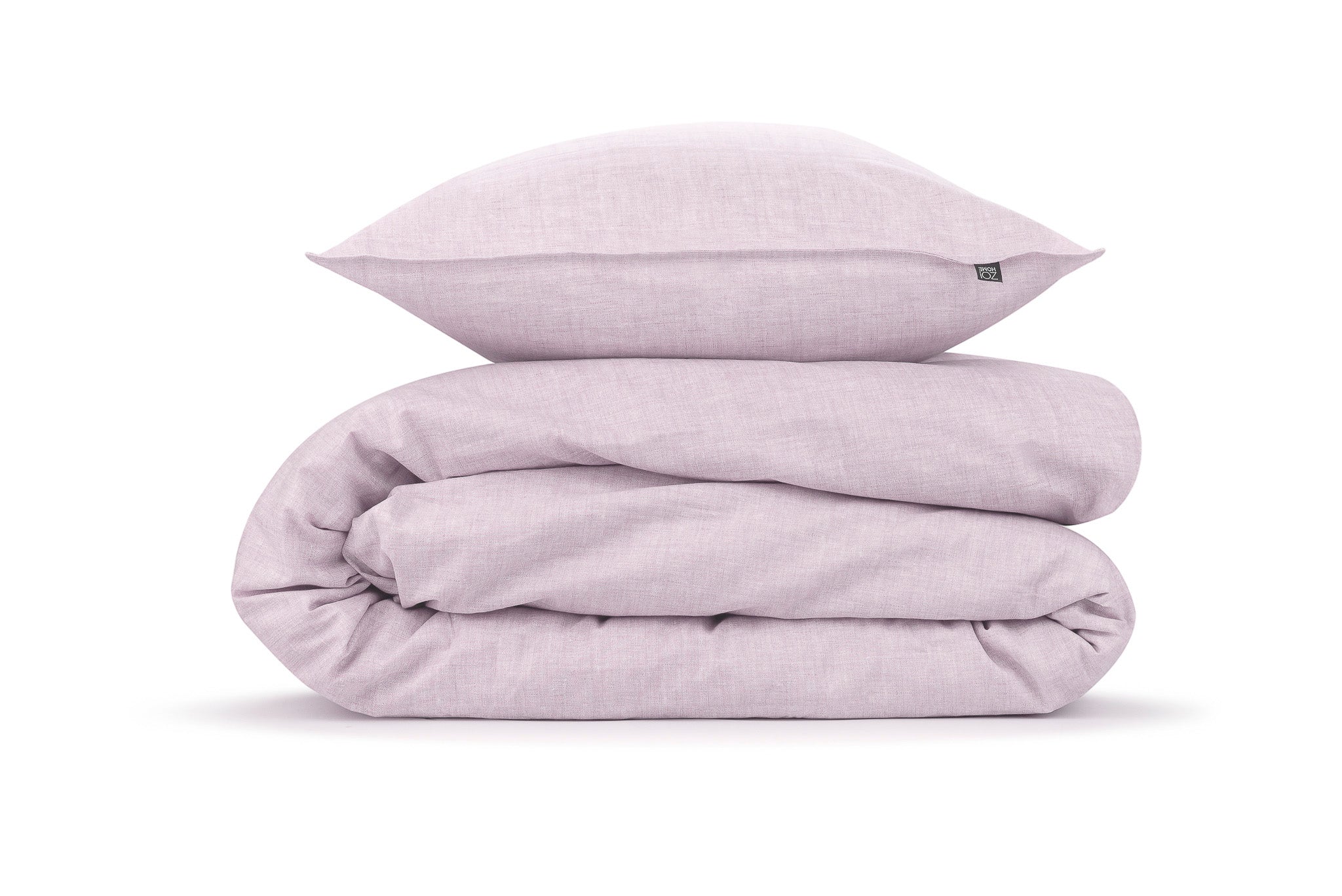 Zo Home dekbedovertrek Lino Grey Lilac katoen