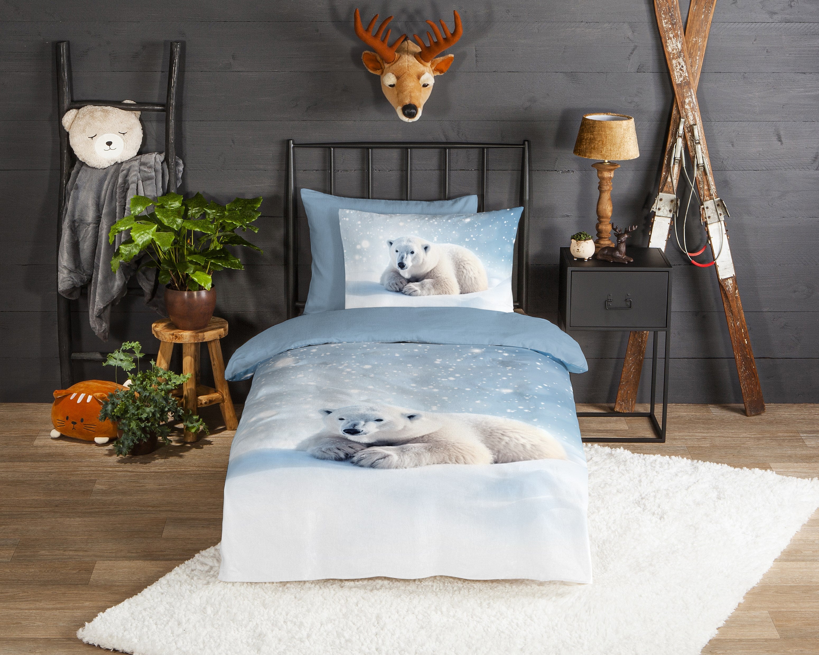 Good Morning Dekbedovertrek Flanel Esben Blauw