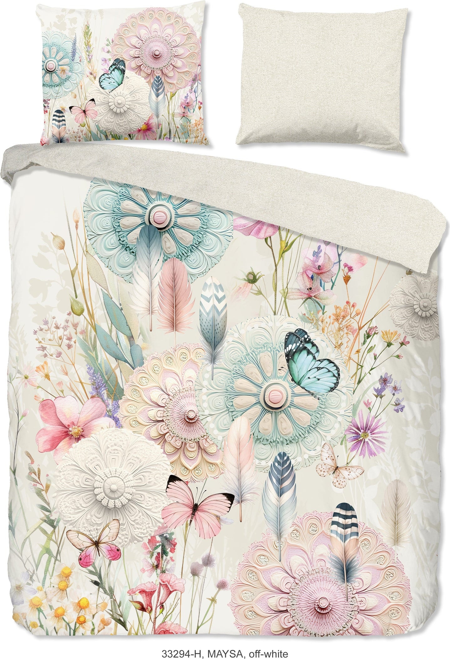 HIP Dekbedovertrek Satijn Maysa - Ecru