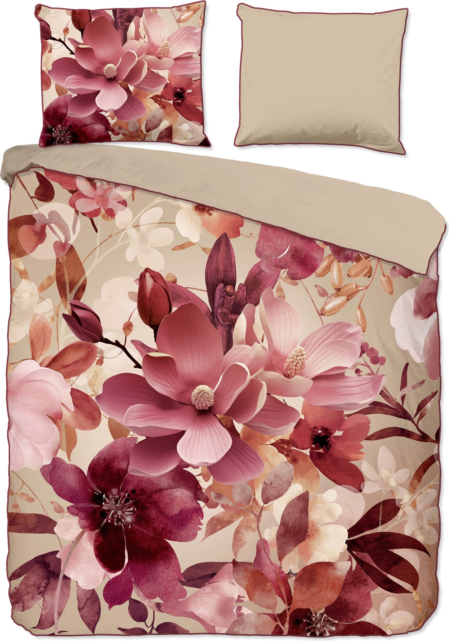 Descanso Dekbedovertrek Satijn Chaja - Sand