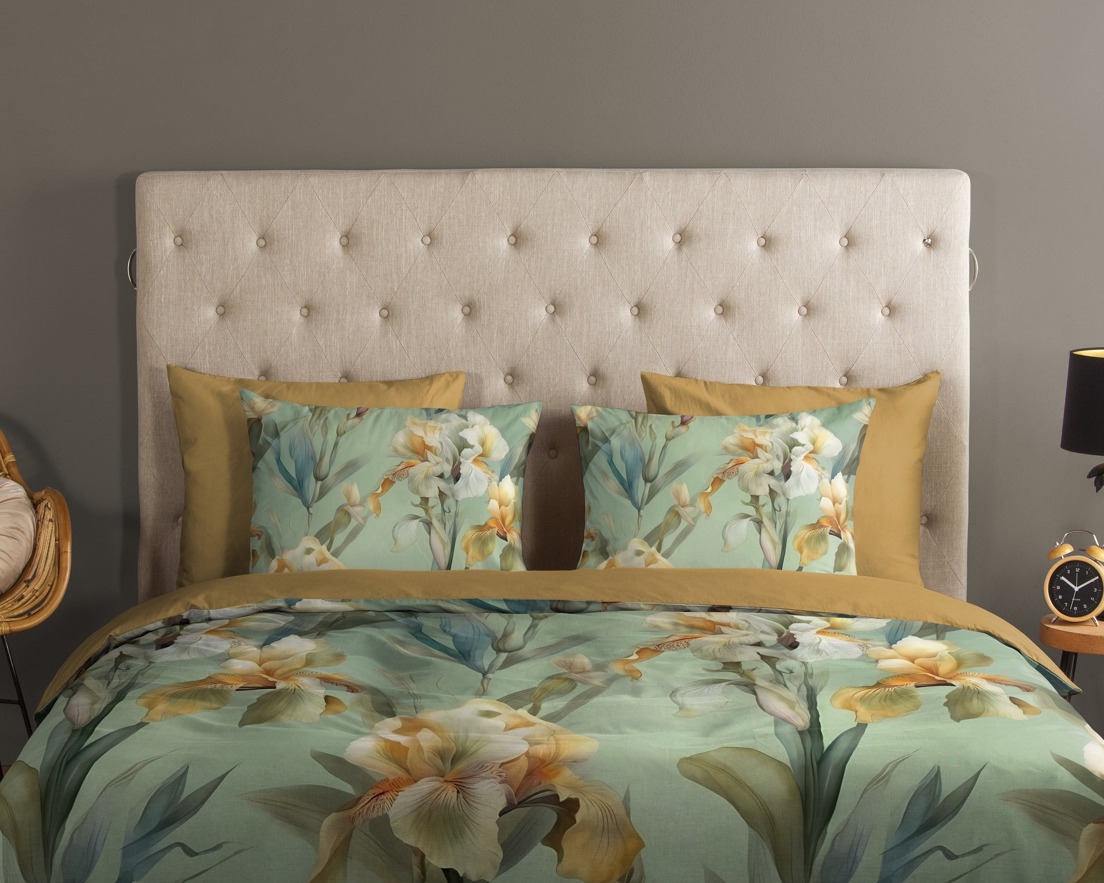Good Morning Dekbedovertrek Katoen Iris - Green