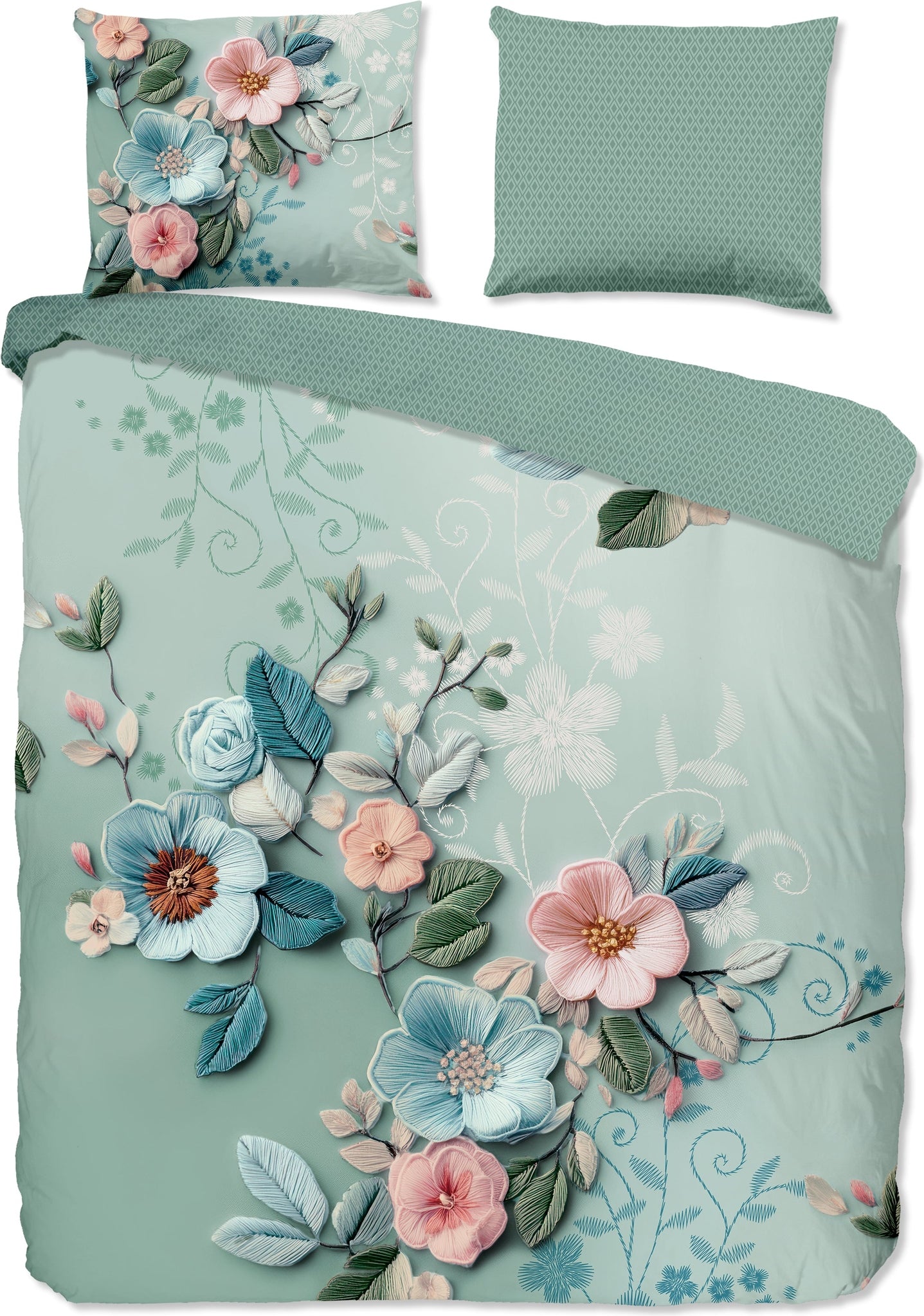 Good Morning Dekbedovertrek Katoen Taleen - Green