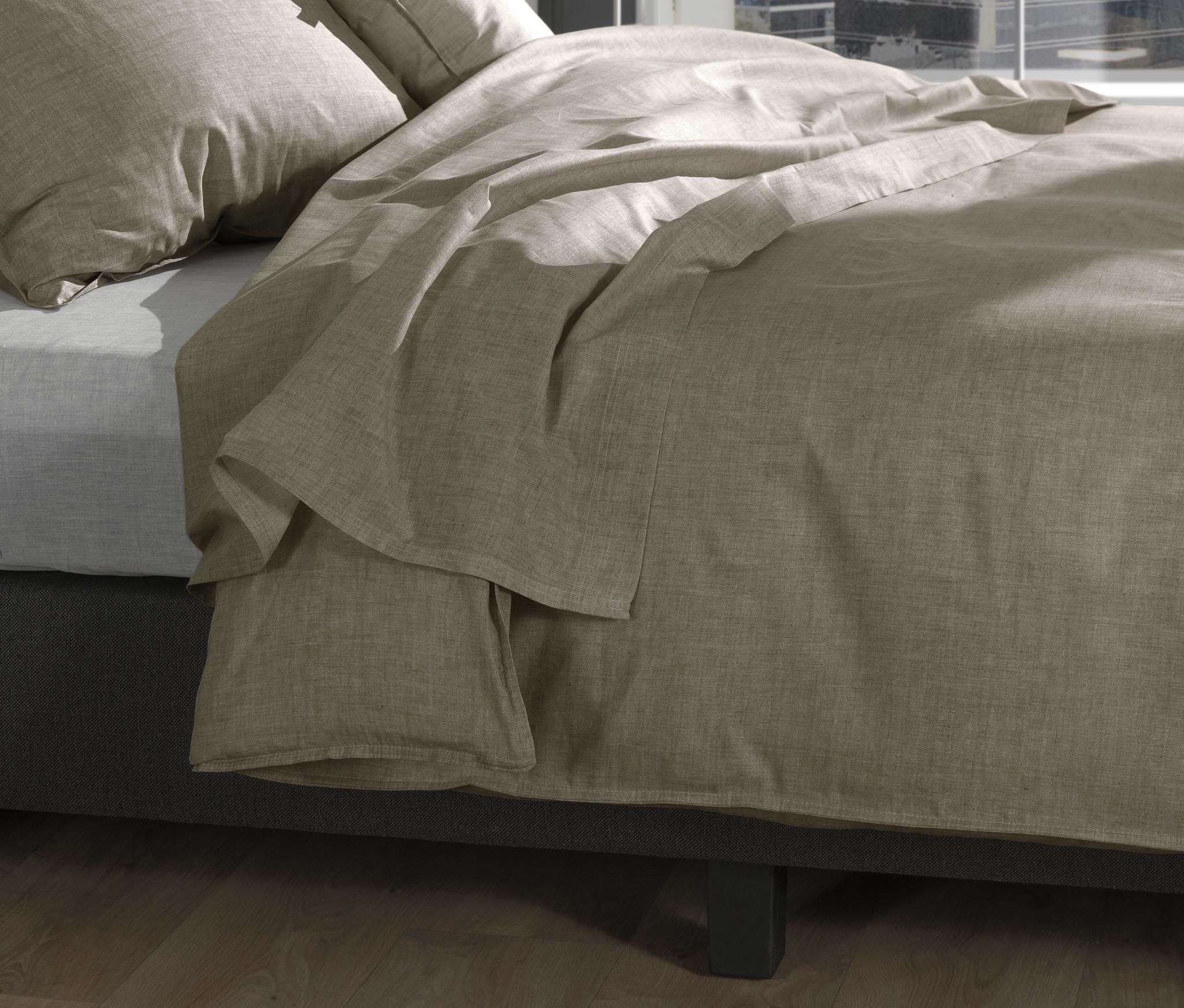 Zo Home laken Lino Palm Taupe katoen