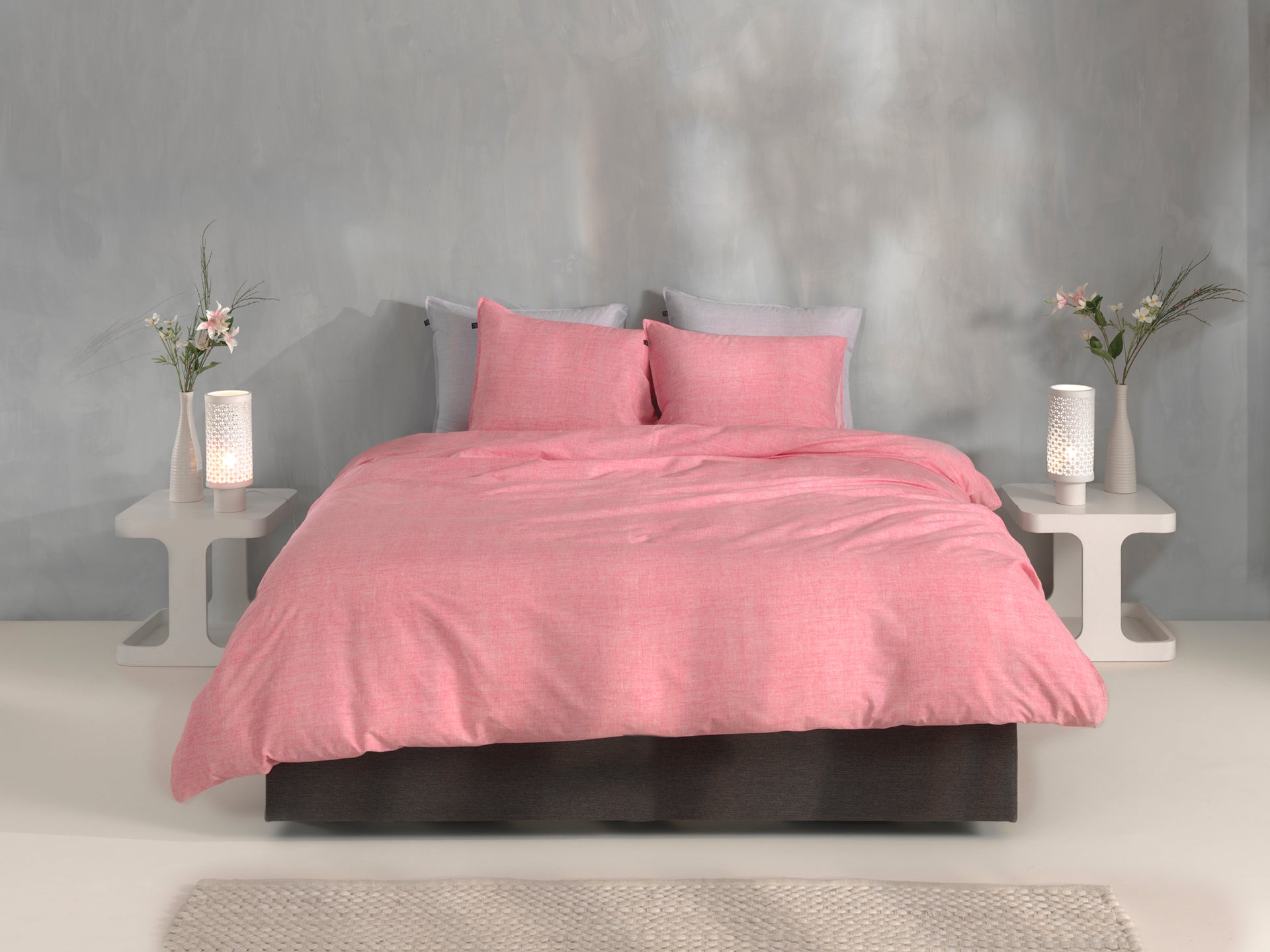 Zo Home dekbedovertrek Lino Shell Red katoen