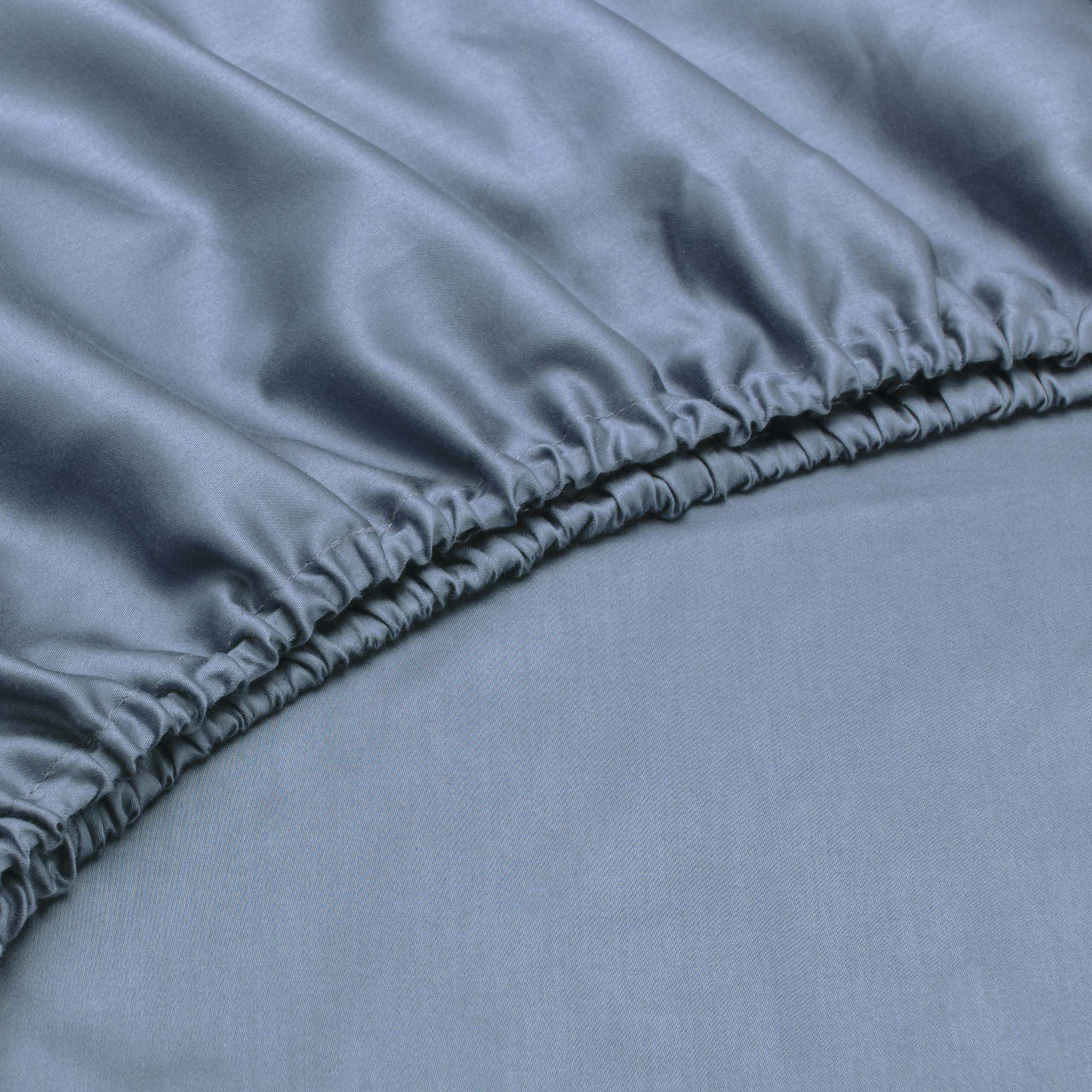 Zo Home hoeslaken Satinado Riviera Blue satijn