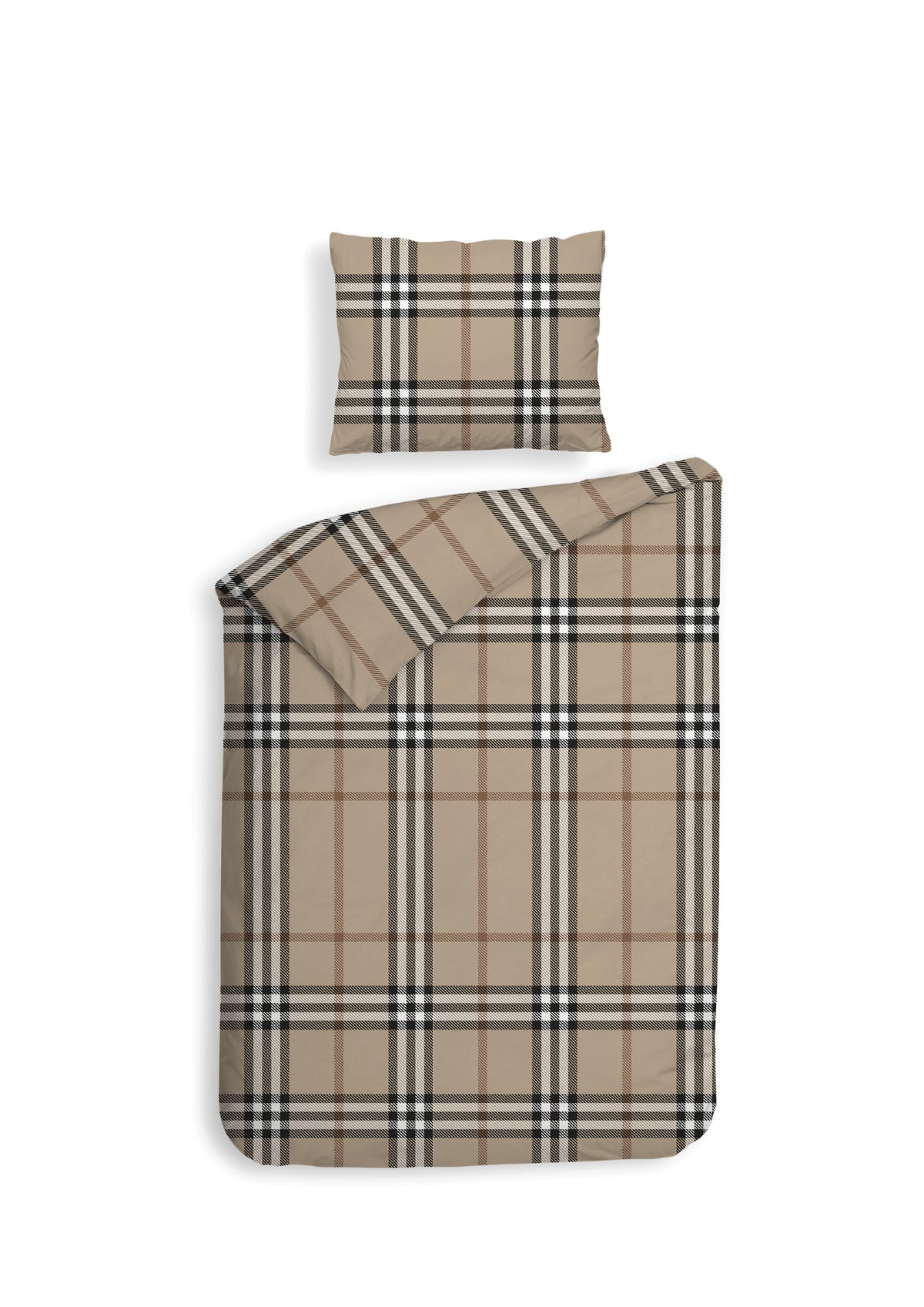 Heckettlane dekbedovertrek Leonardo Beige flanel