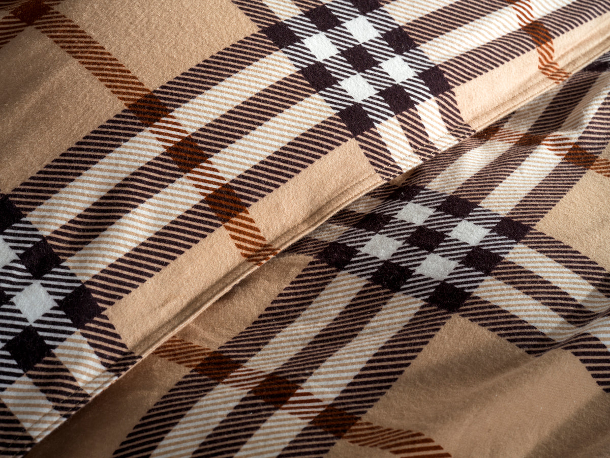Heckettlane dekbedovertrek Leonardo Beige flanel