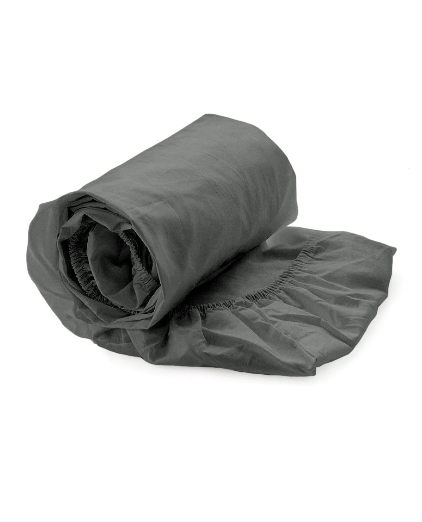 Yellow hoeslaken Suite Mumbai Beluga Grey percale