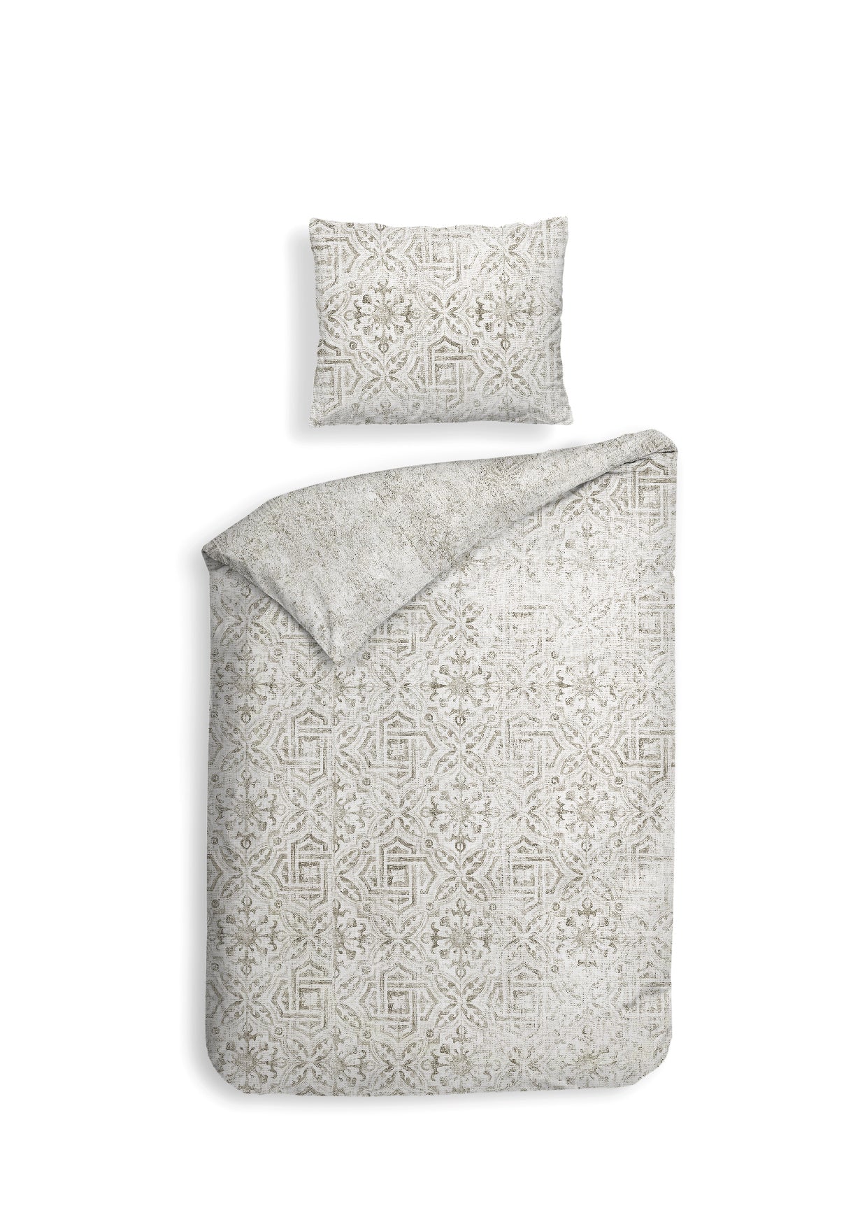 Heckettlane dekbedovertrek Emeralda Beige katoen-satijn