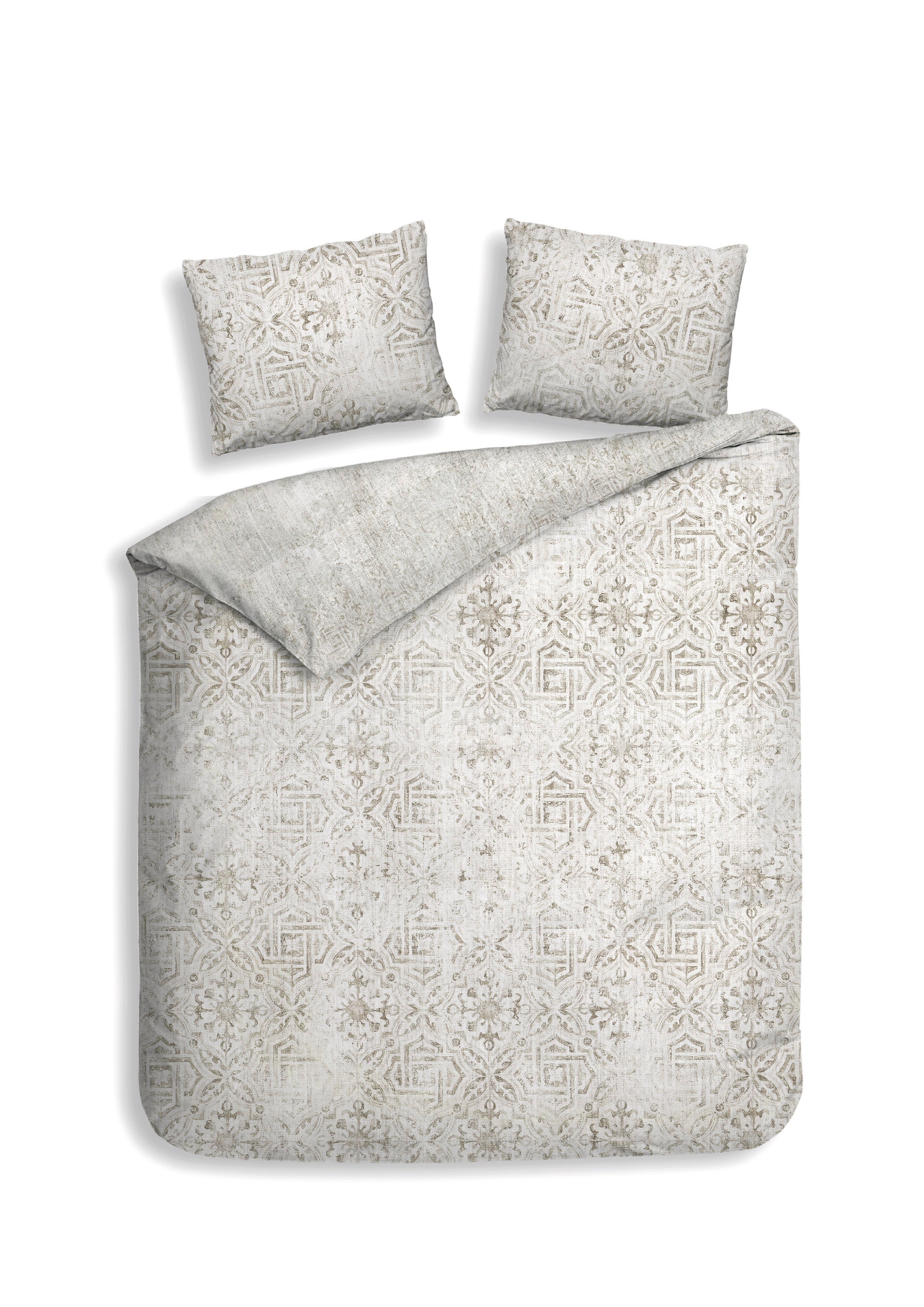 Heckettlane dekbedovertrek Emeralda Beige katoen-satijn