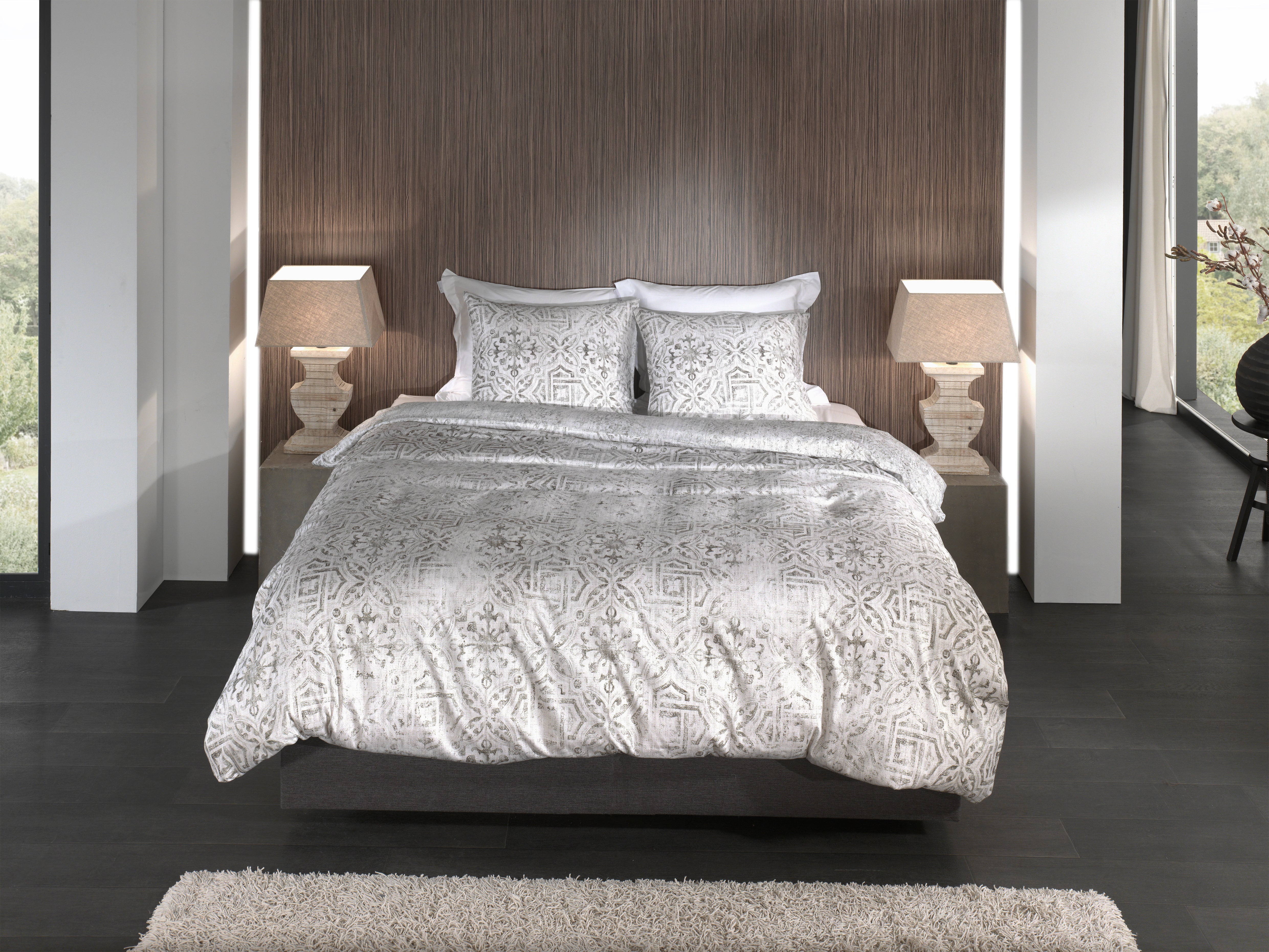 Heckettlane dekbedovertrek Emeralda Beige katoen-satijn