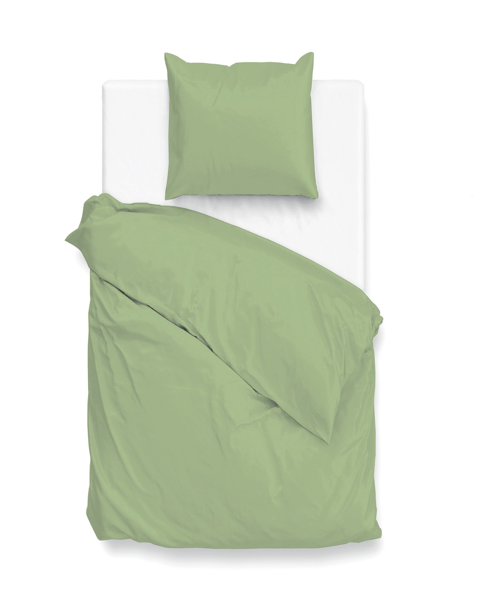 Zo Home dekbedovertrek Satinado Sage Green katoen-satijn