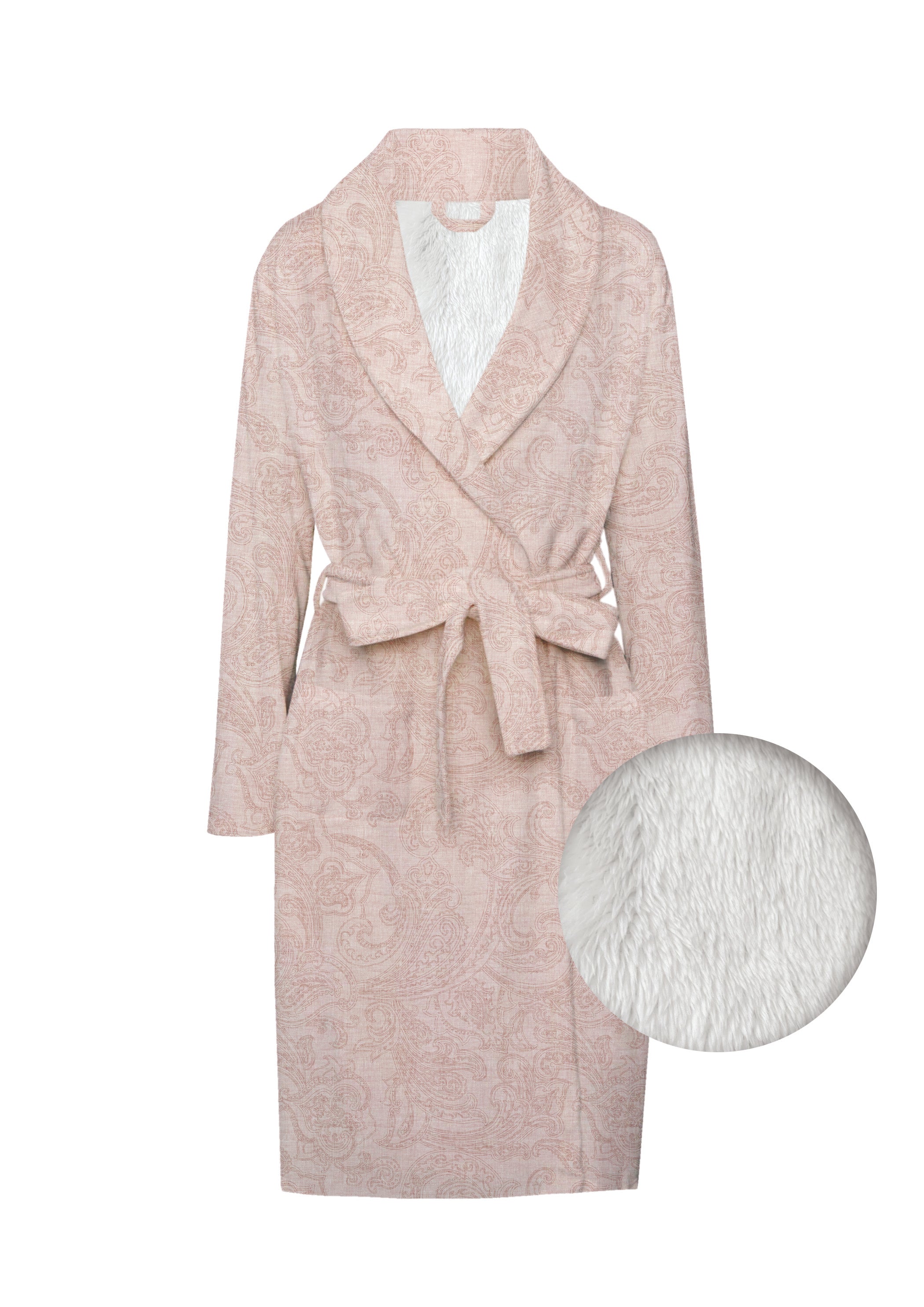 Zo Home badjas Paisley di Lino Shell Nude