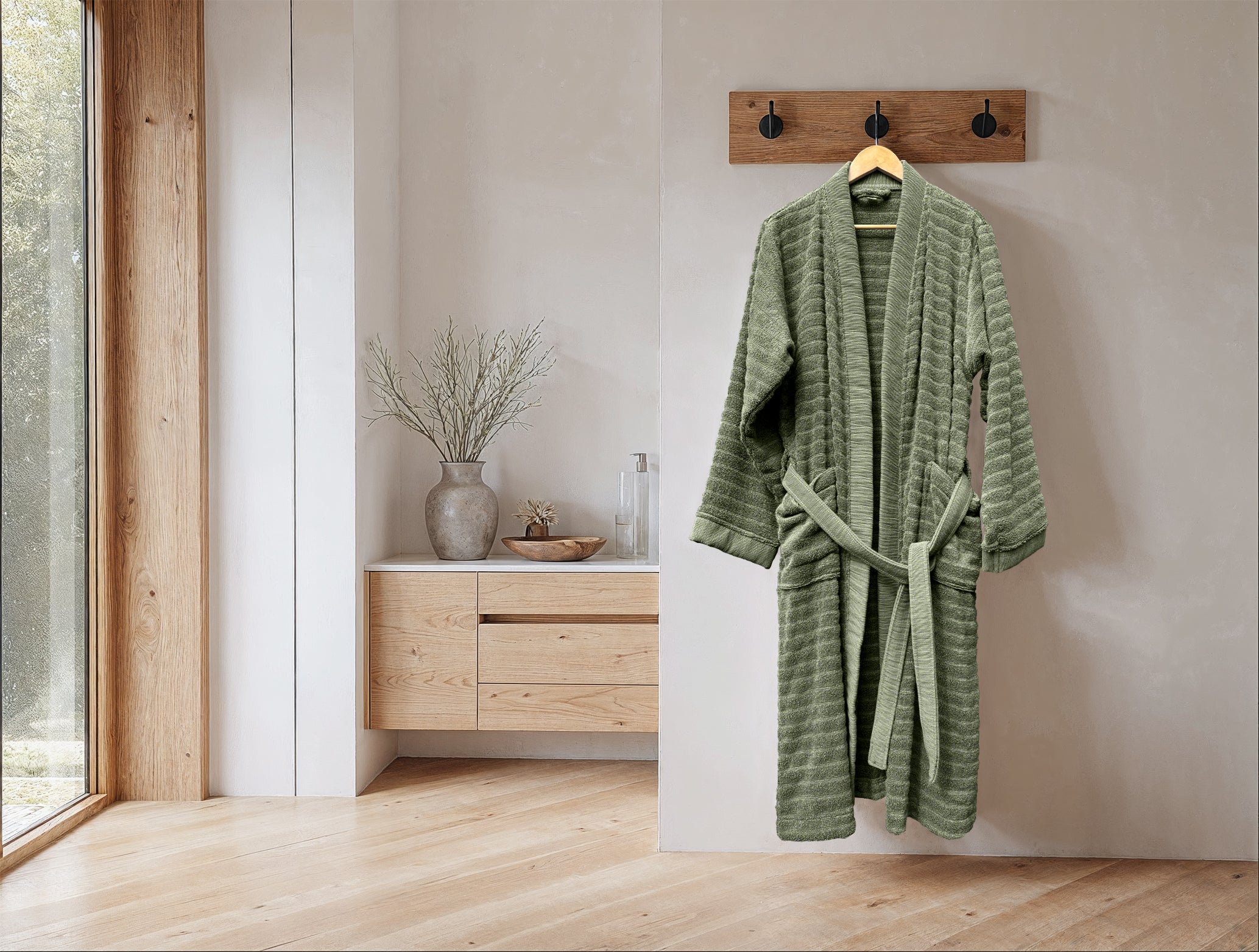 Heckettlane badjas Prestige Army Green