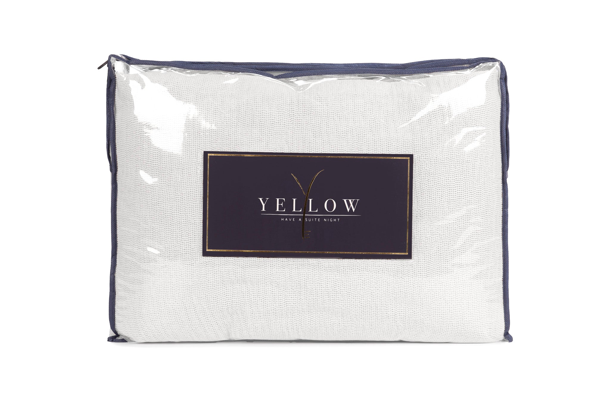 Yellow plaid ICA Bright White katoen