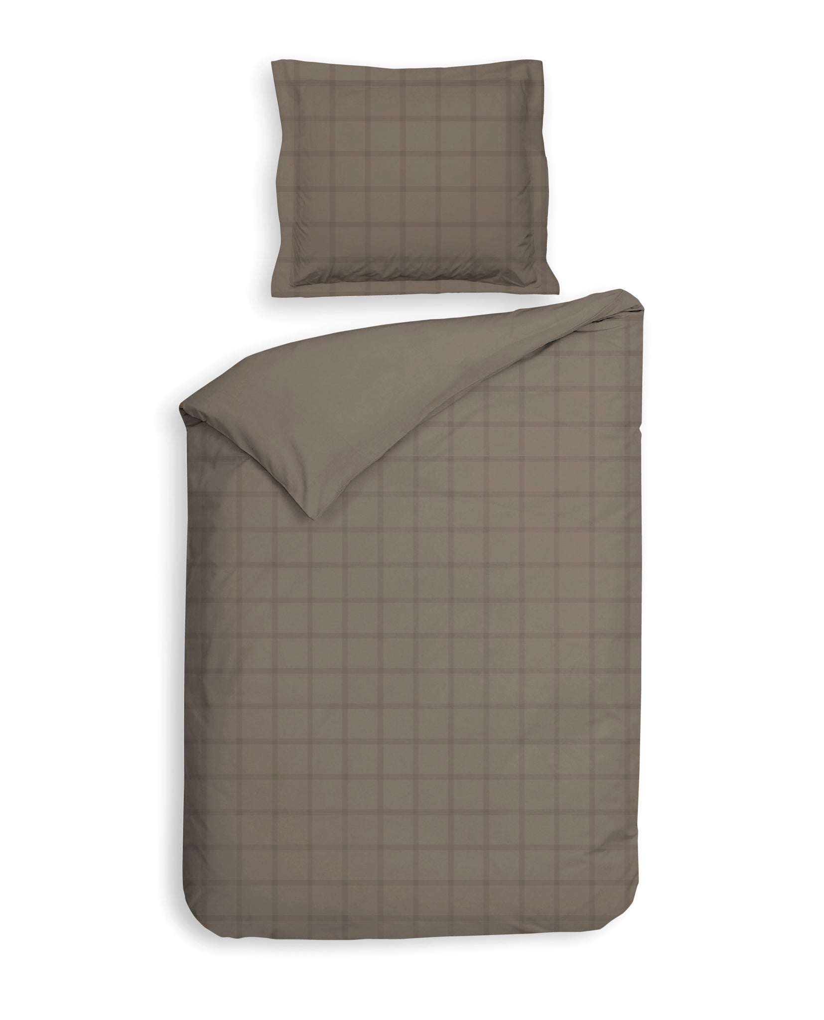 Heckettlane dekbedovertrek Diamante Taupe Grey katoen-satijn