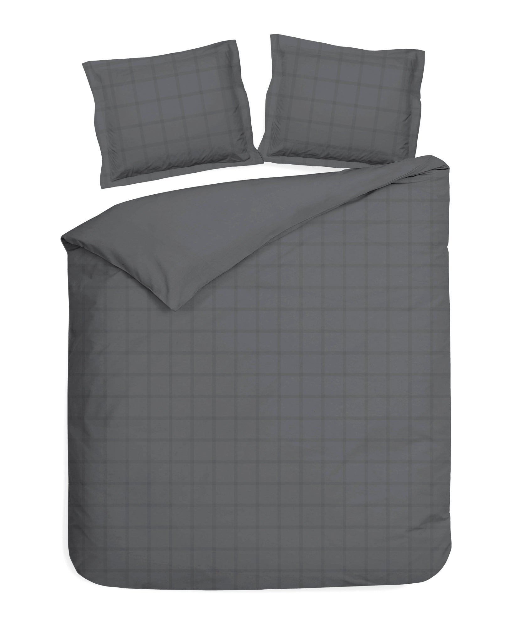 Heckettlane dekbedovertrek Diamante Classic Anthracite katoen-satijn