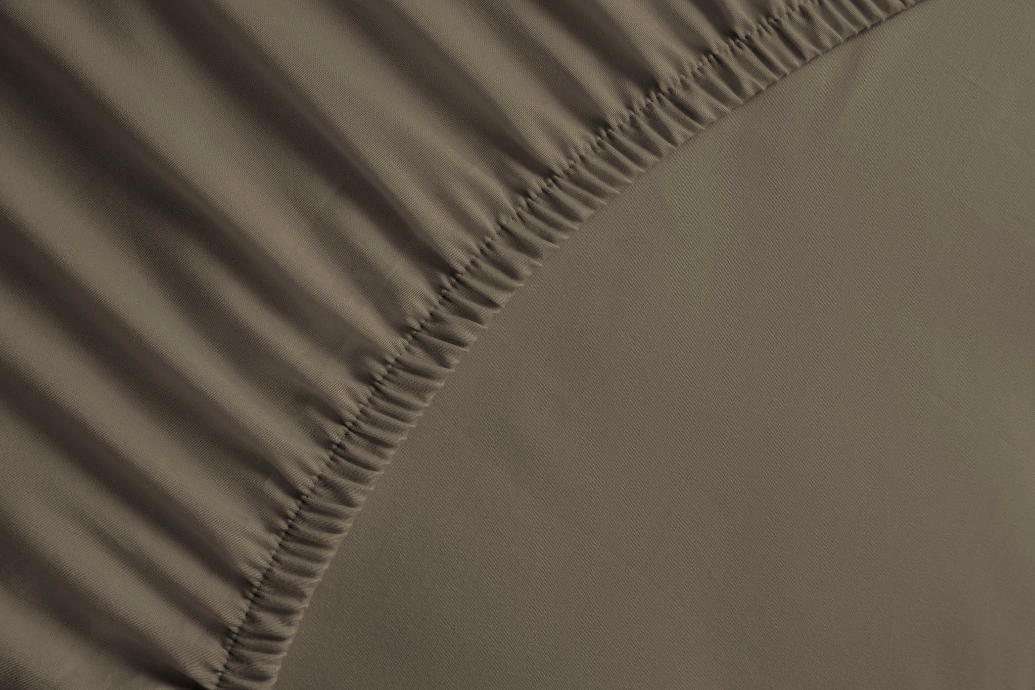 Yellow hoeslaken Percale Pine Taupe katoen percale