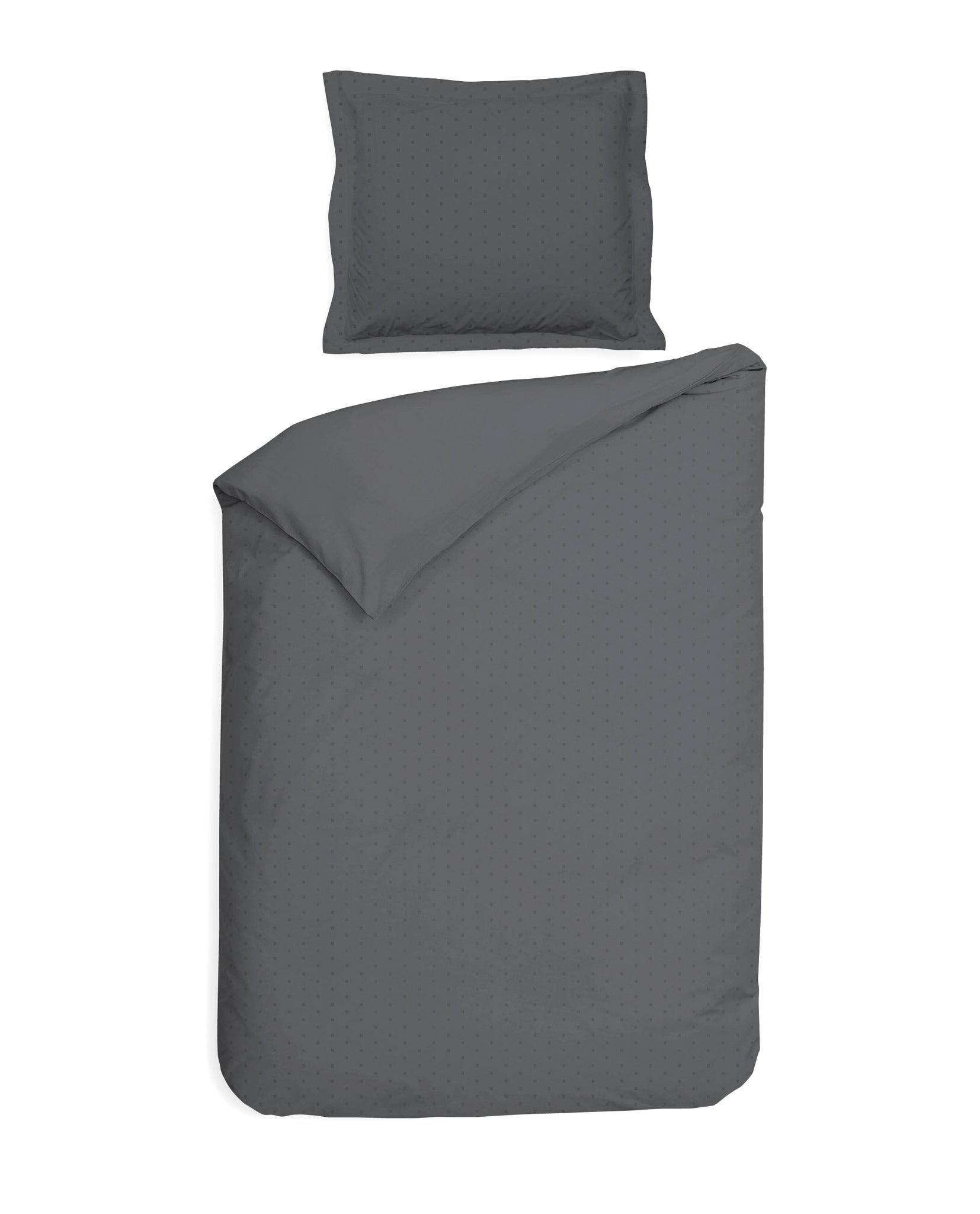 Heckettlane dekbedovertrek Punto Classic Anthracite katoen-satijn