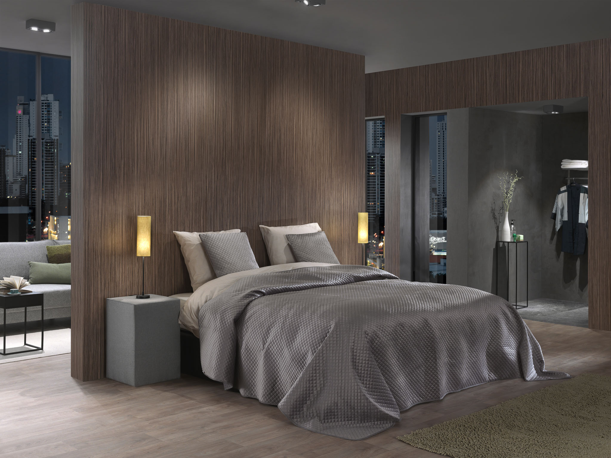 Yellow bedsprei Victoria Classic Anthracite polyester