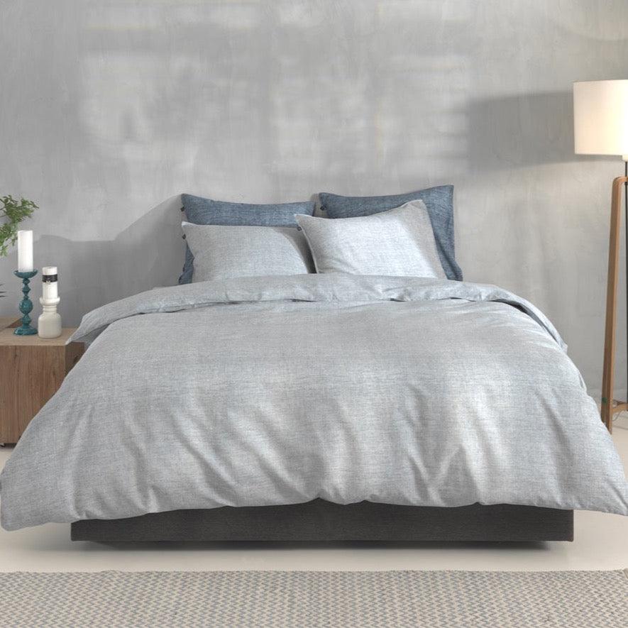 Zo Home Dekbedovertrek Lino Denim Katoen - Bedtextielonline.be