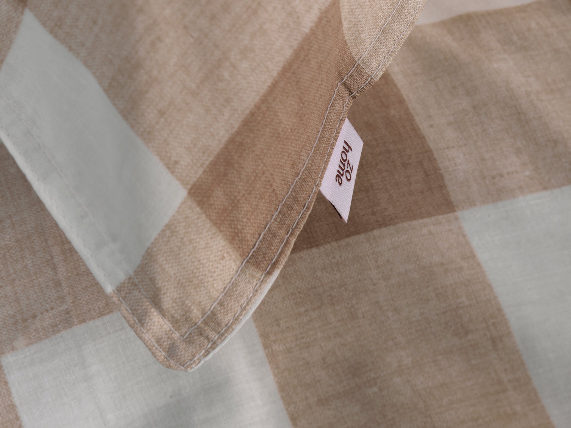 Zo Home dekbedovertrek Quattro Di Lino Sandy Beige katoen
