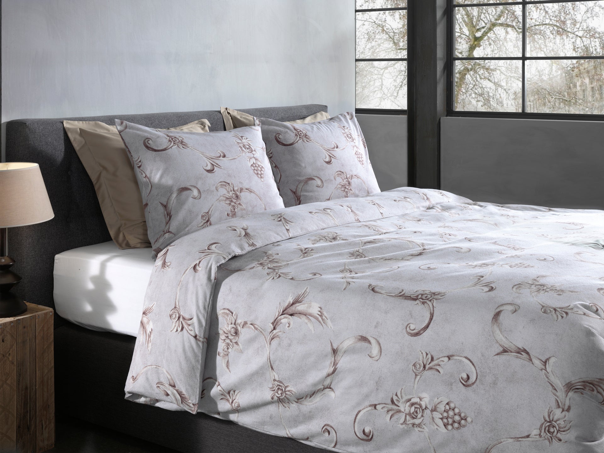 Heckettlane dekbedovertrek Rosalie Grey flanel