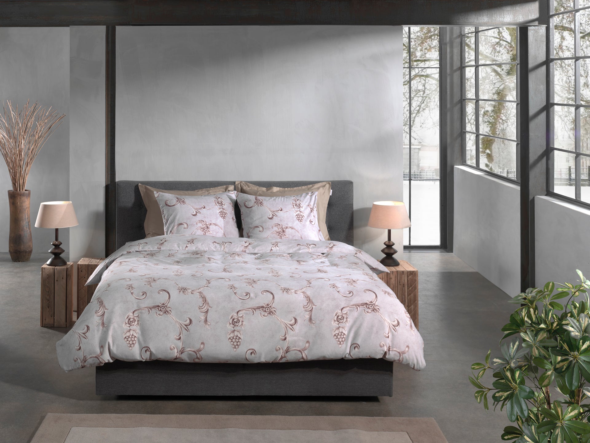 Heckettlane dekbedovertrek Rosalie Grey flanel