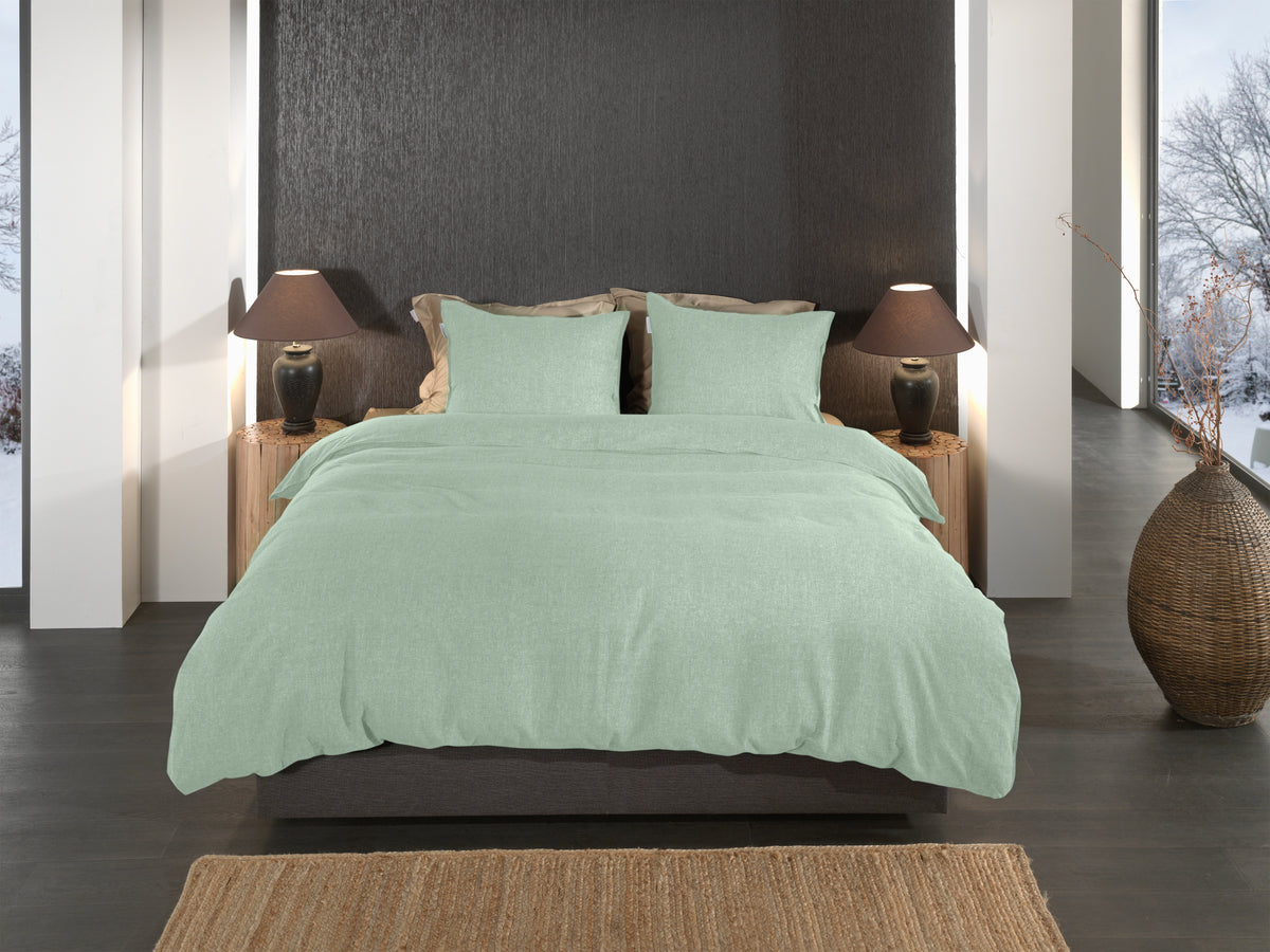Heckettlane dekbedovertrek Franela Laurel Green flanel
