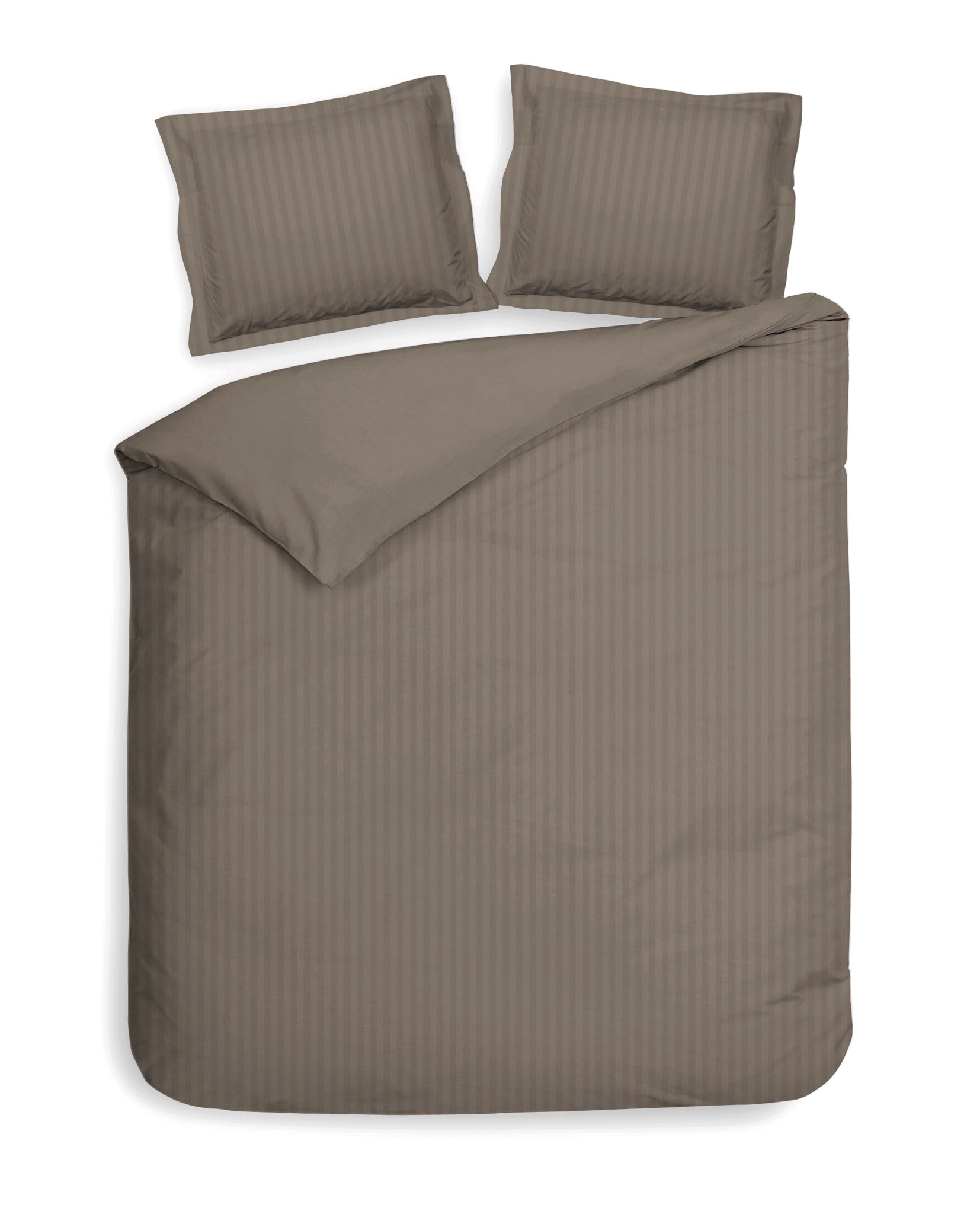 Heckettlane dekbedovertrek Banda Taupe Grey katoen-satijn