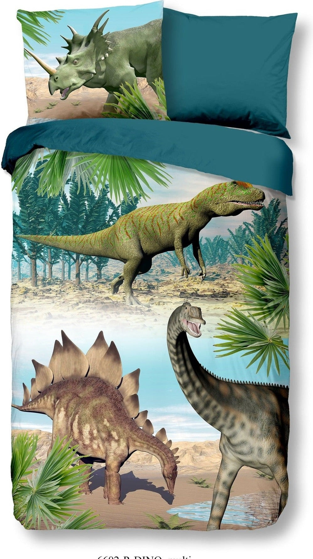 Good Morning Dekbedovertrek Katoen Dino Multi