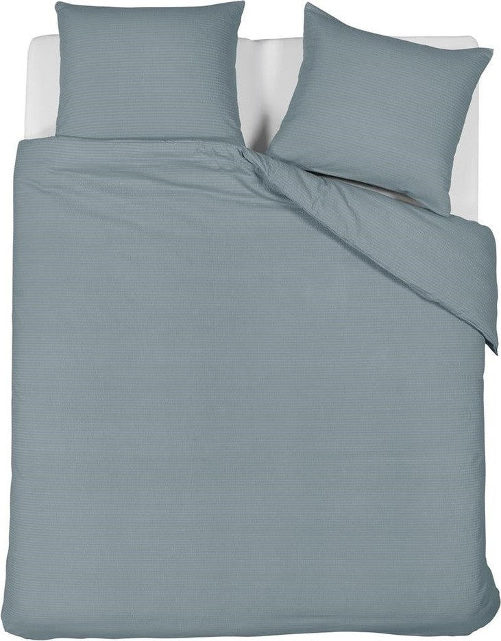 Beddinghouse Dekbedovertrek Seersucker Summer Blauw Grijs
