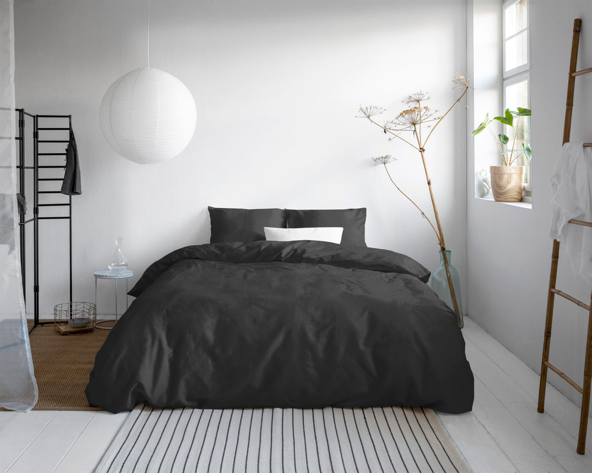 Primaviera Deluxe Dekbedovertrek Satijn Uni Zwart