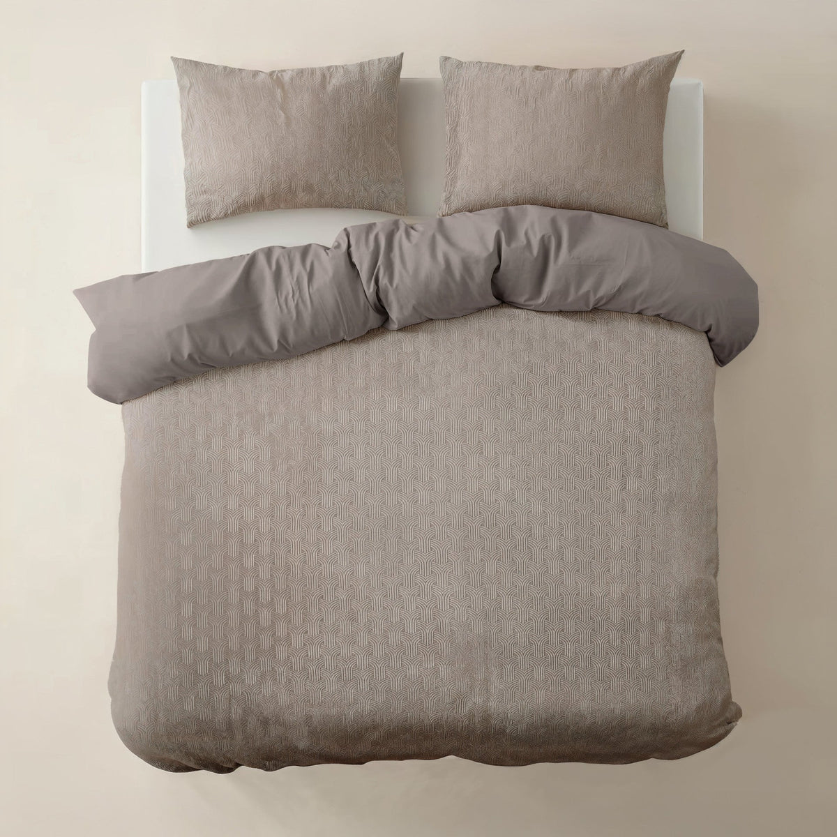 Sleeptime Dekbedovertrek Fleece Art Taupe