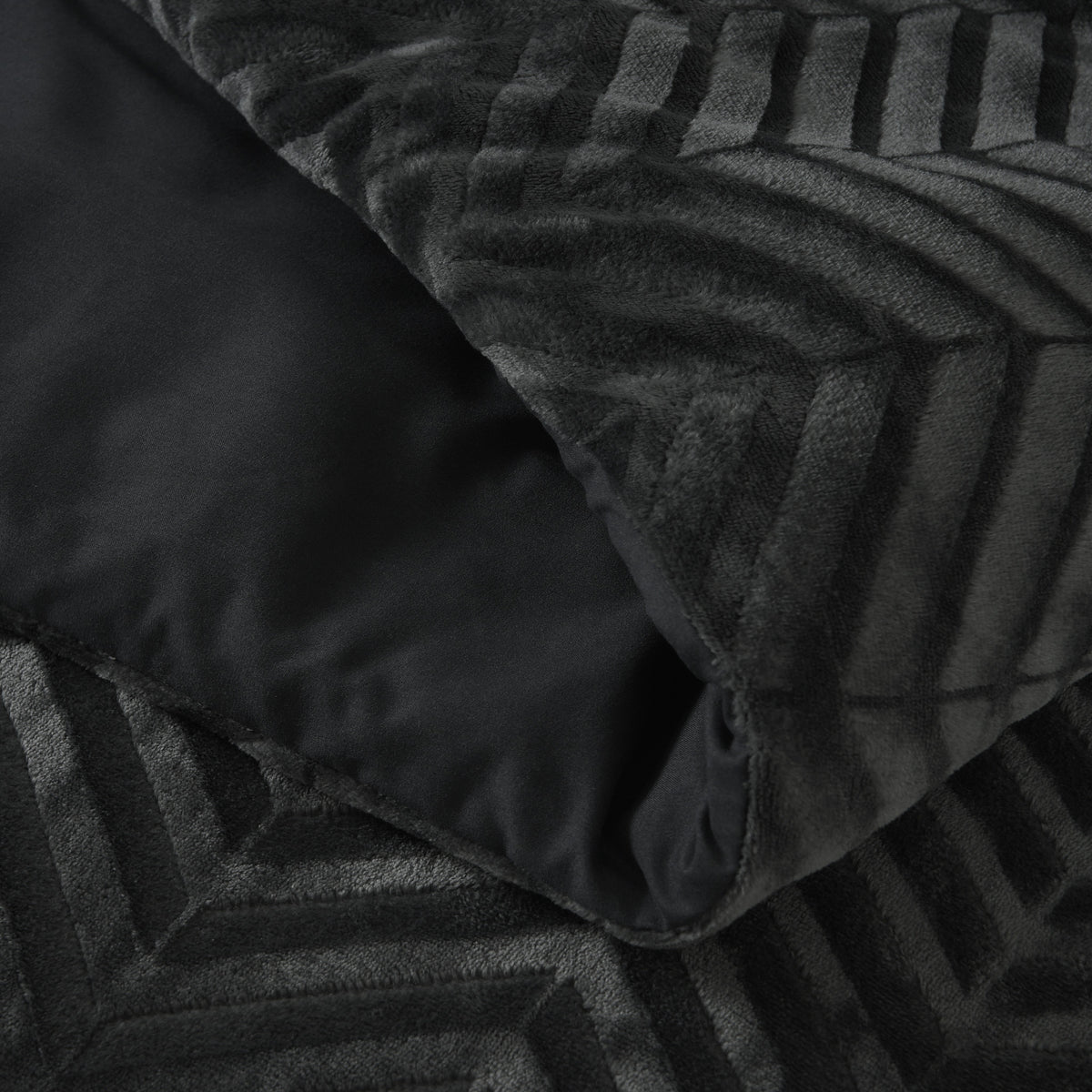 Sleeptime Dekbedovertrek Chevron Teddy Antraciet