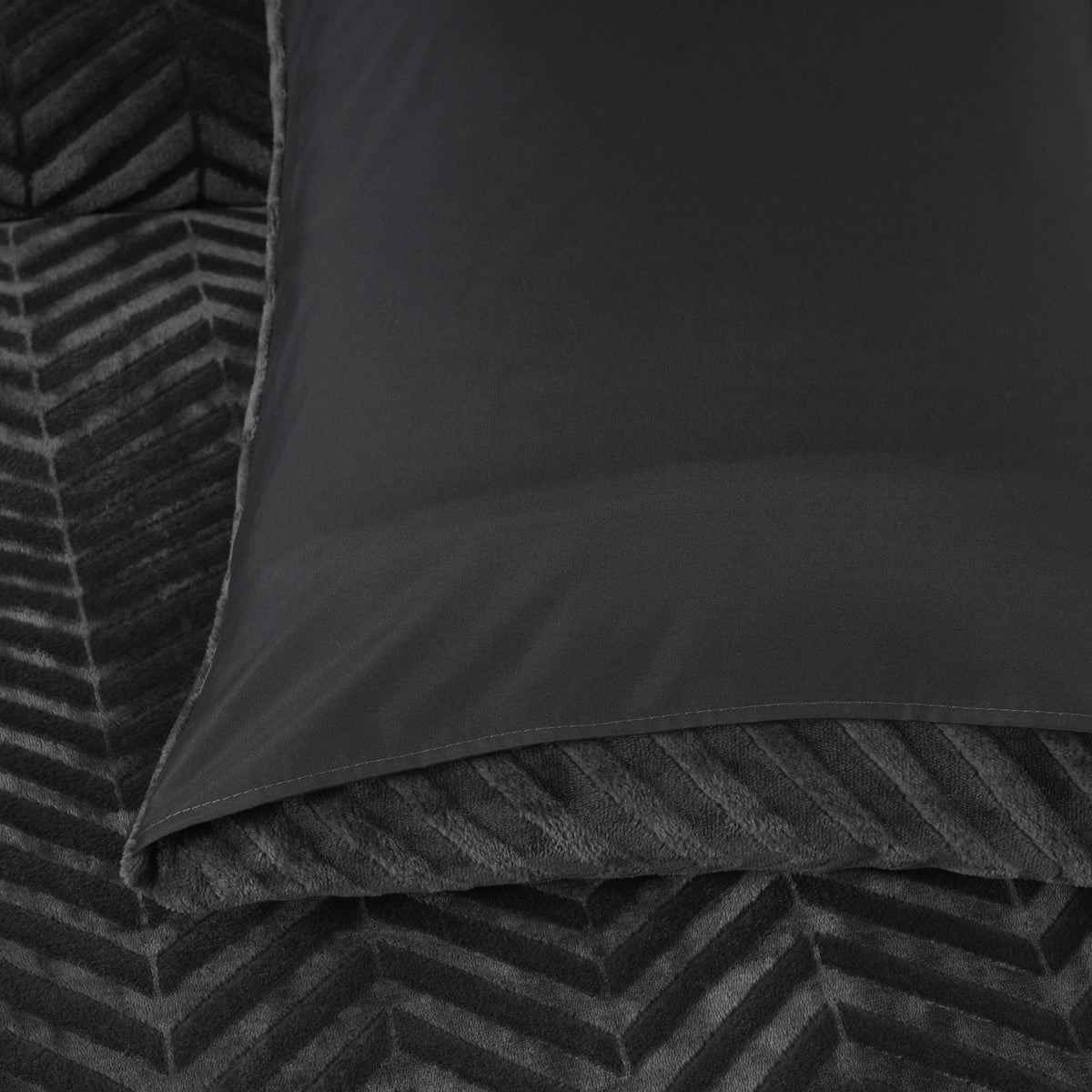 Sleeptime Dekbedovertrek Chevron Teddy Antraciet
