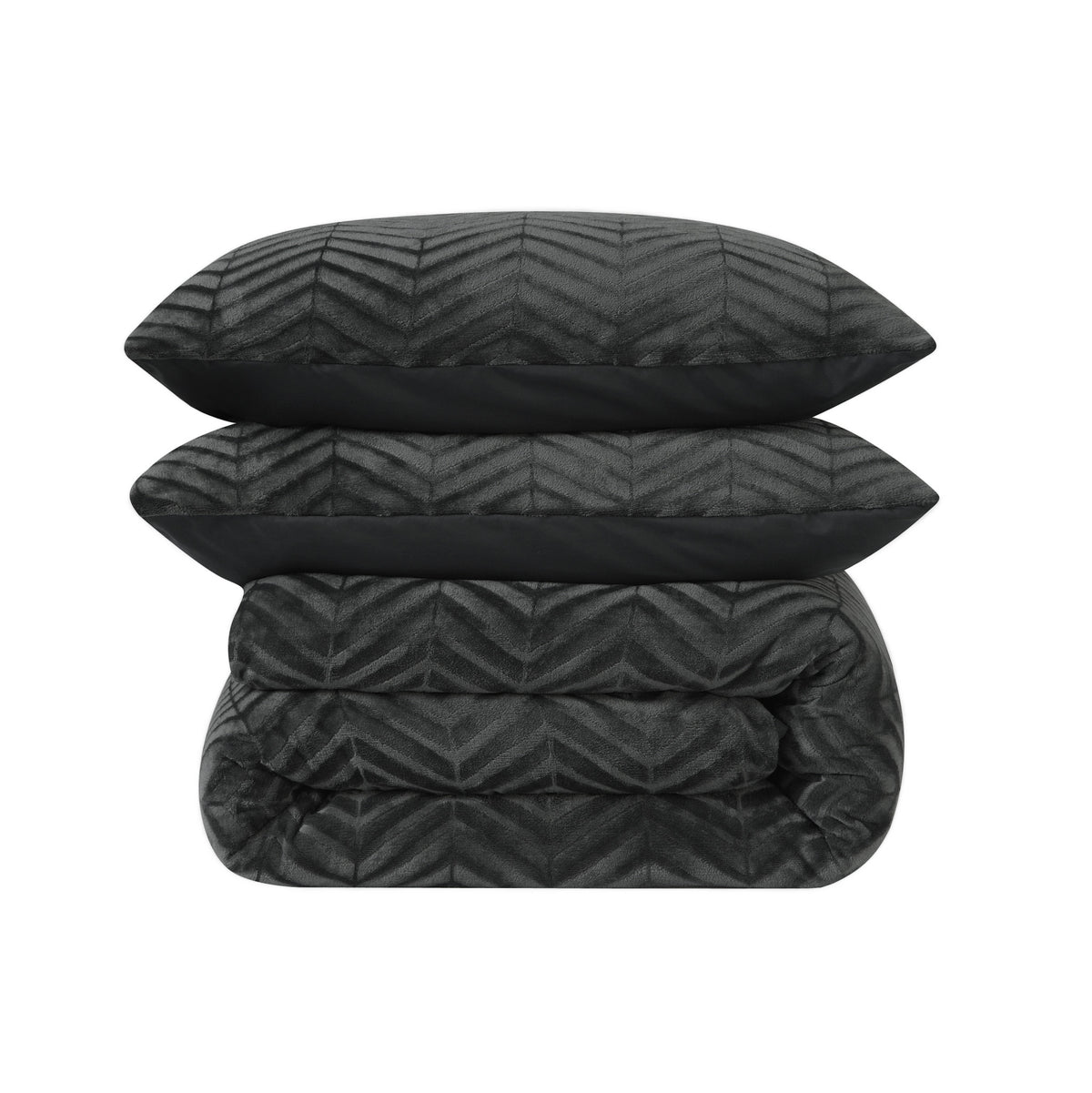 Sleeptime Dekbedovertrek Chevron Teddy Antraciet