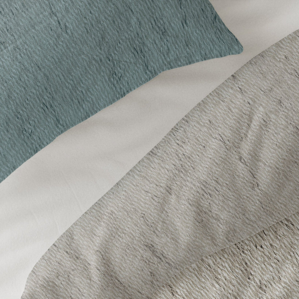 Sleeptime Dekbedovertrek Flanel Gradia Beige/Blauw