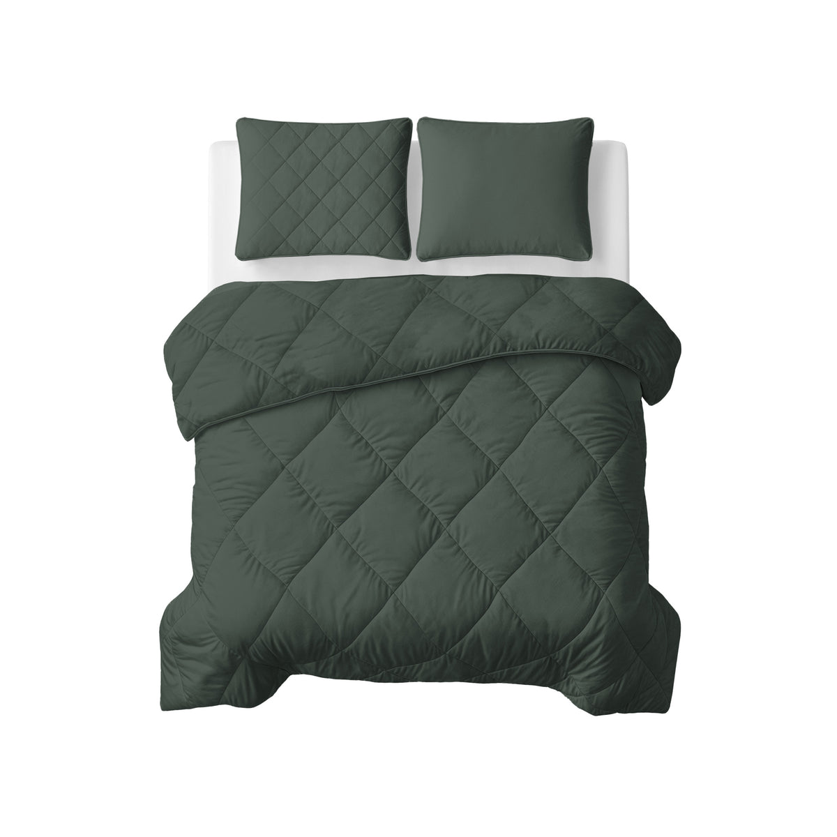 Sleeptime lazy dekbed Uni Grijs/Groen