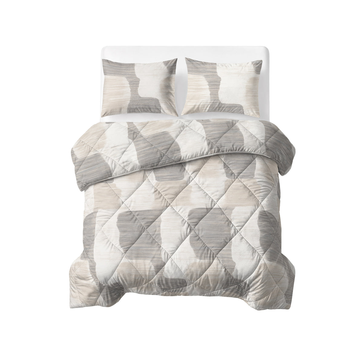 Sleeptime lazy dekbed Katoen Checkered Beige/Grijs