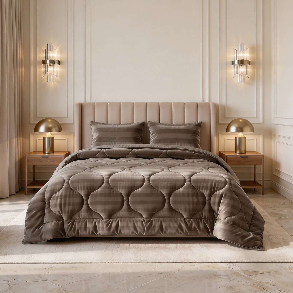 Sleeptime lazy dekbed Hotel Velvet Taupe
