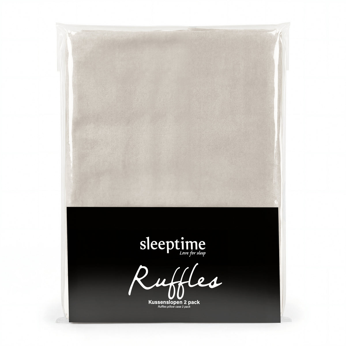 Sleeptime kussenslopen Ruffles Taupe/Grijs