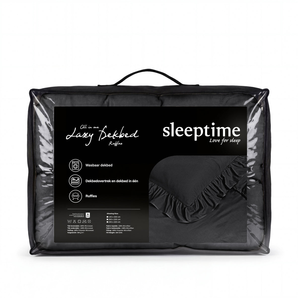 Sleeptime lazy dekbed Ruffles Antraciet