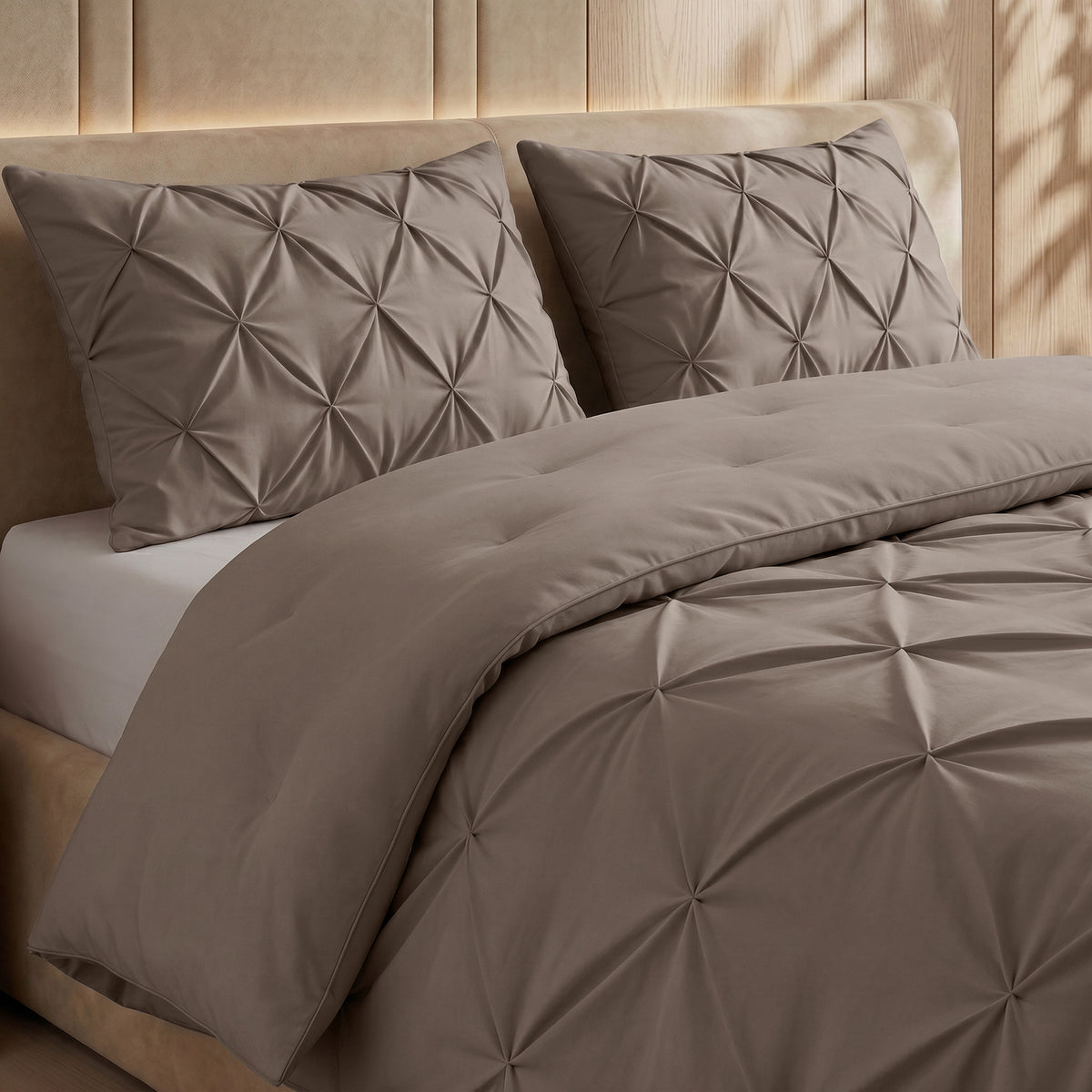 Sleeptime lazy dekbed Pintuck Taupe