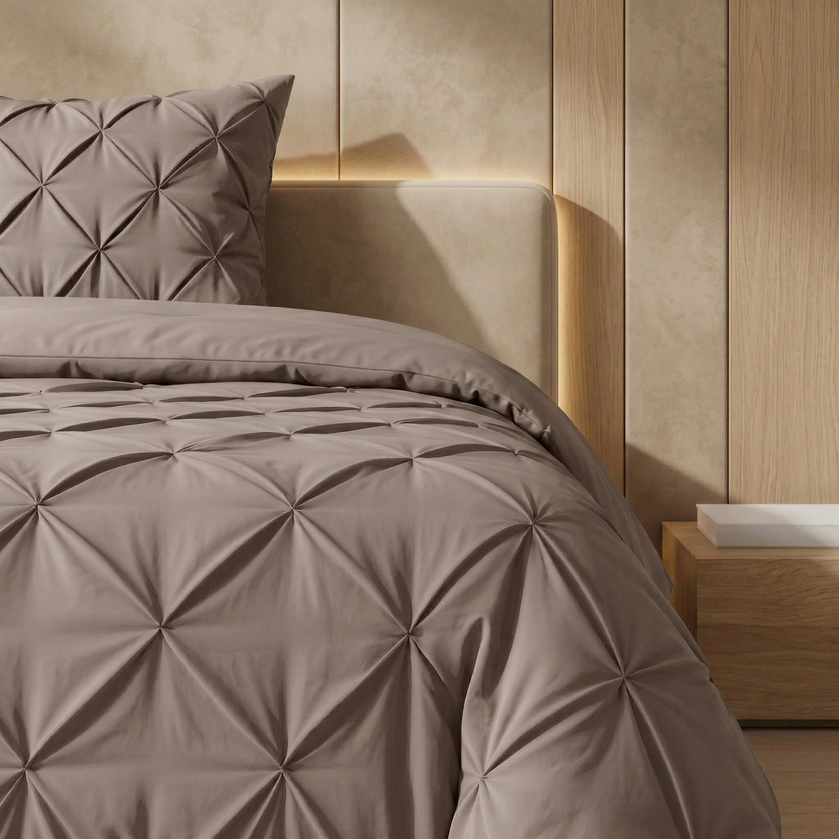 Sleeptime lazy dekbed Pintuck Taupe