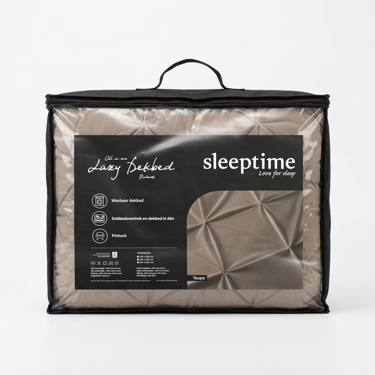 Sleeptime lazy dekbed Pintuck Taupe