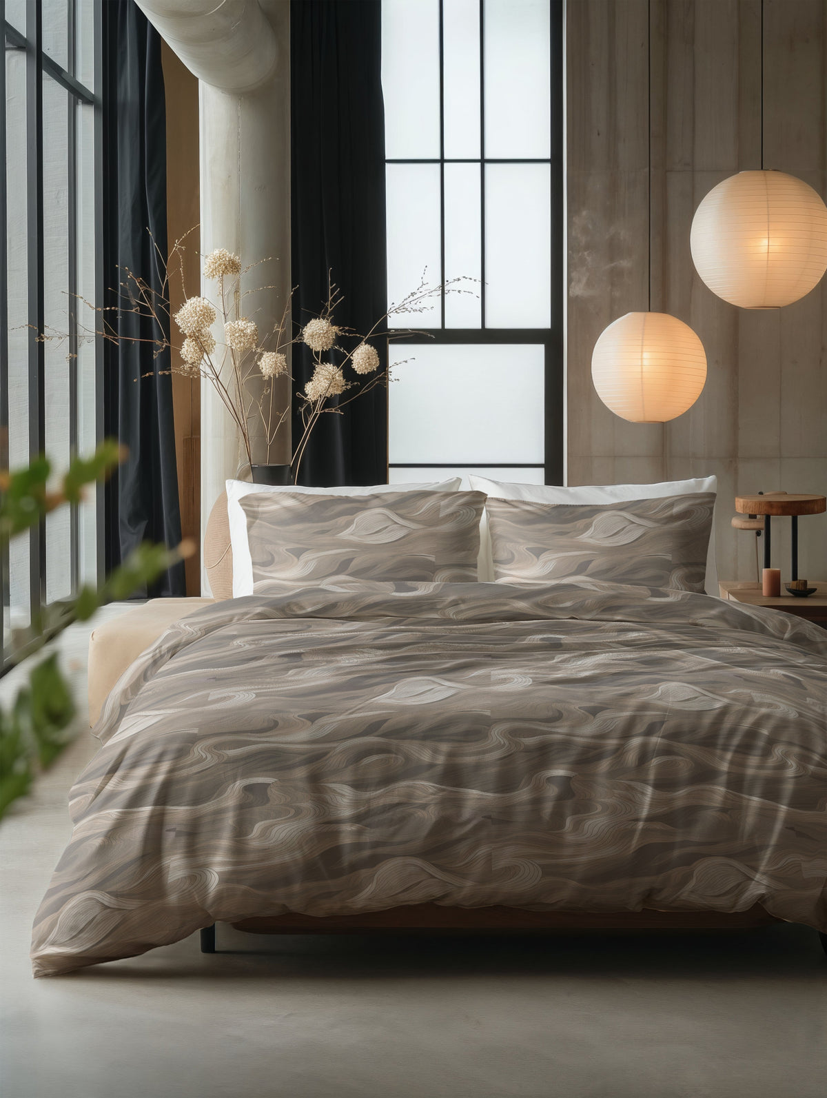 Sleeptime Dekbedovertrek Katoen Whirl Taupe