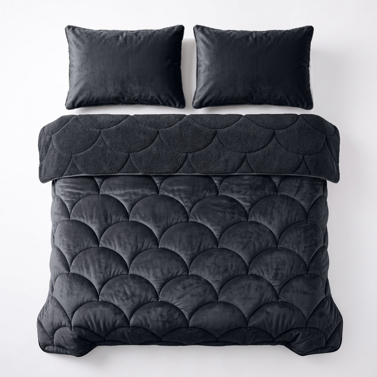 Sleeptime lazy dekbed Teddy/Velvet Zwart