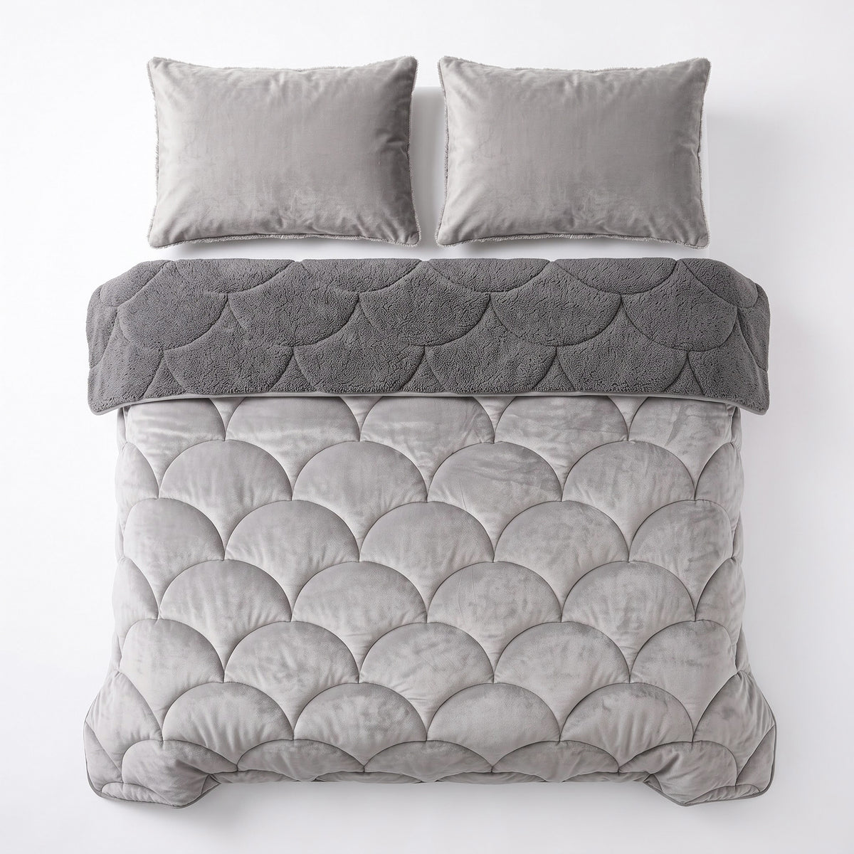 Sleeptime lazy dekbed Teddy/Velvet Taupe/Grijs