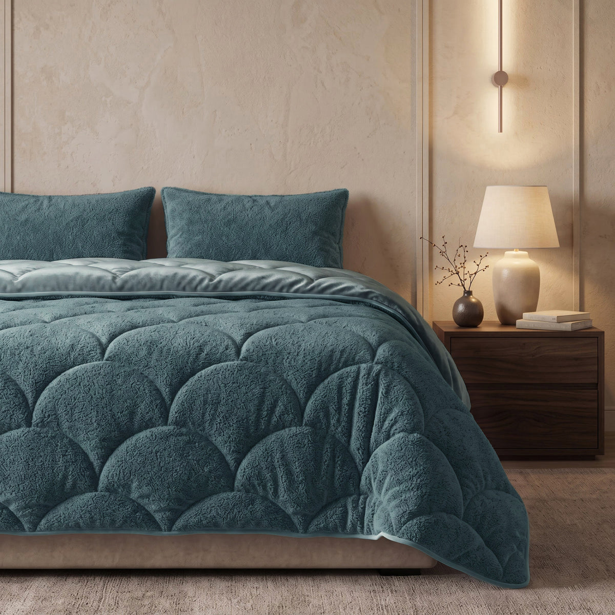 Sleeptime lazy dekbed Teddy/Velvet Groen